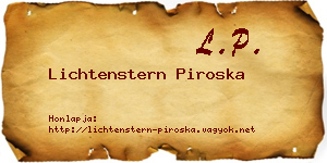 Lichtenstern Piroska névjegykártya