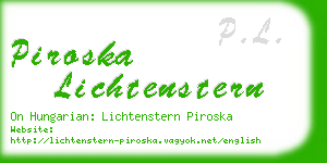 piroska lichtenstern business card